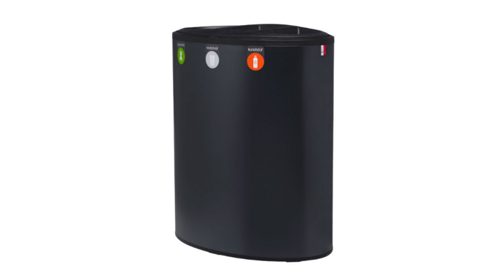 Lune Binc, afvalscheidingsbak, 2x15+20 liter, zwart, VB 730728