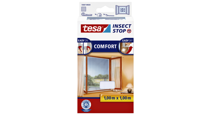 Vliegenhor tesa raam 55667 1x1m wit(55667-00020-00)