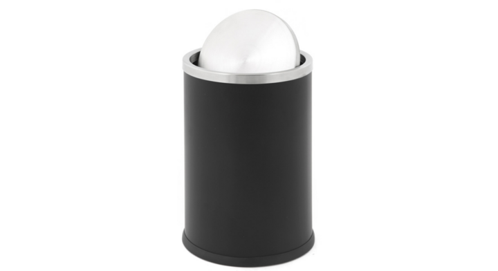 Ronde papierbak met swingdeksel, 10 liter, zwart, VB 650149