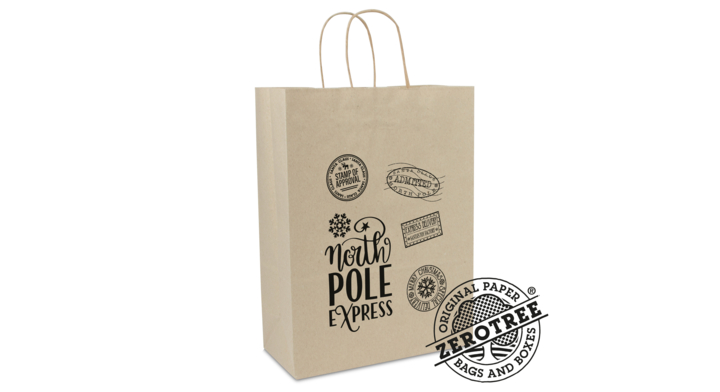 Kerst ZEROTREE® grastas North Pole Express 18+7x24cm (100st)