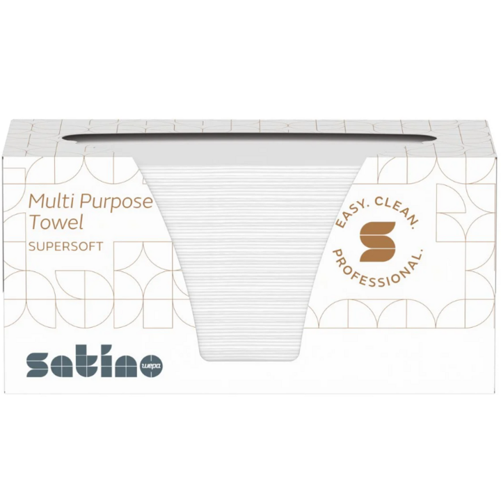 Satino Supersoft | Papieren Handdoekjes In Doos | 21x22 cm | 2-Laags | Wit | 275970 (15 doos x 200 stuks) - 2