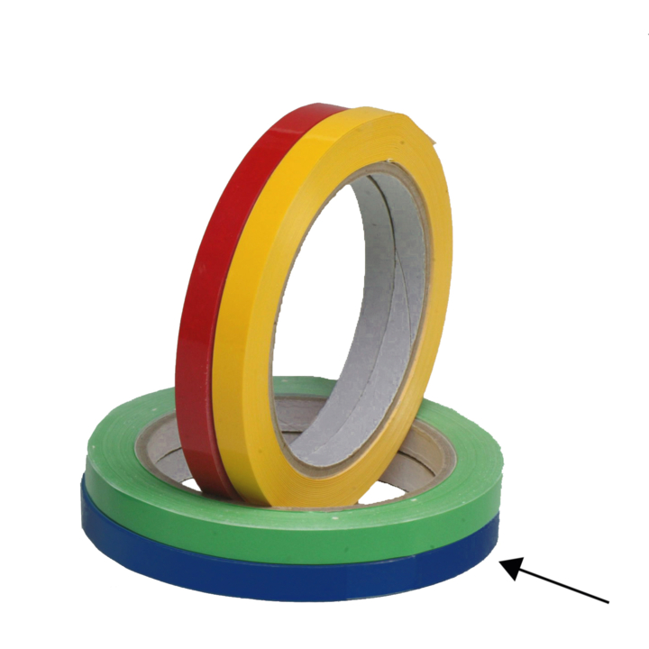 Tape voor zakkensluiter, PVC, 9mm x 66m, blauw (16 rol) - 0
