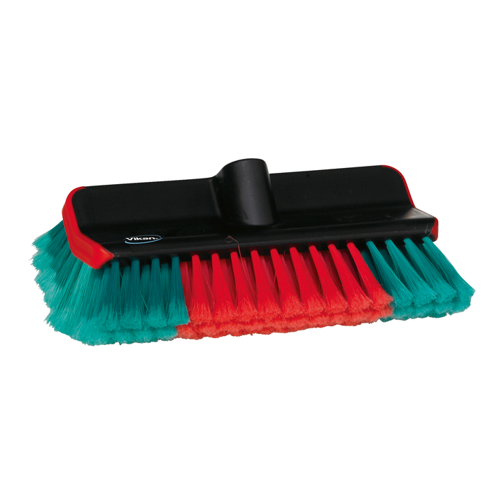 Vikan, wasborstel met waterdoorvoer, 28cm, hoek, zwart/rood/groen, 524752 (1 stuk) - 0
