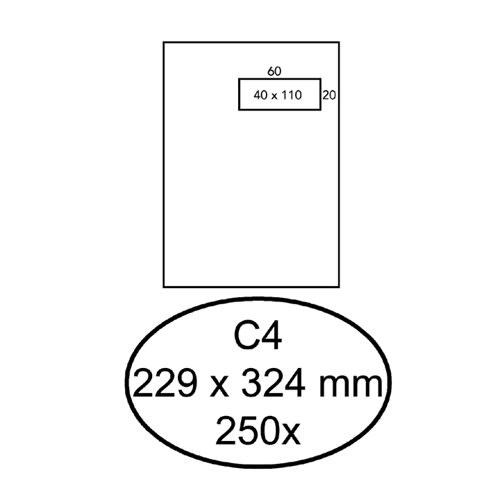 Envelop quantore venster c4 vr40 zk 120gr wit - 0