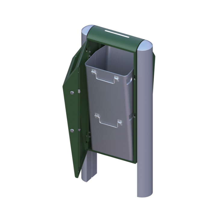 Binsystem, Double Bin afvalbak, 70 liter, groen, VB 711536 - 1