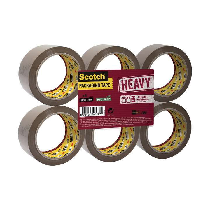 Verpakkingstape 3m scotch hv5066fb 50mmx66m bruin 6 rol - 0