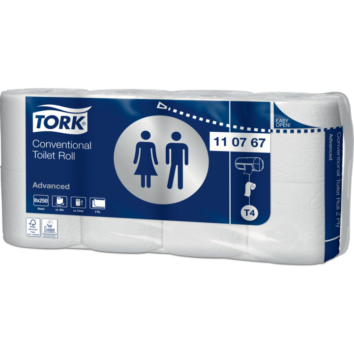 Tork Advanced | Toiletpapier | 250 Vel | 2-Laags | T4 | Wit | 110767 (64 stuks) - 0