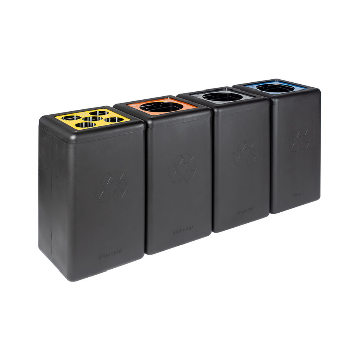 Brickbin, modulaire afvalscheidingsbak, 65 liter, zwart, VB 192465 | papier - 2