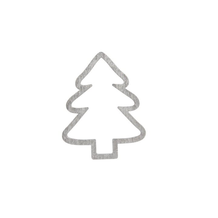 Kerst deco, houten boom, zelfklevend, 60mm, zilver (100 st) - 0