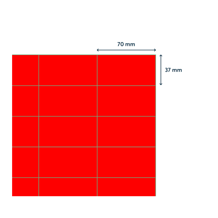 Etiket rillprint 70x37mm fluorrood 2400 etiketten(b84212) - 1