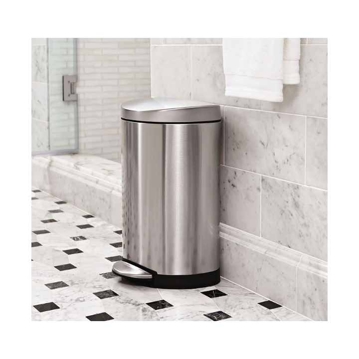 Simplehuman, halfronde afvalbak, 10 liter, zilver, VB 006987 - 1