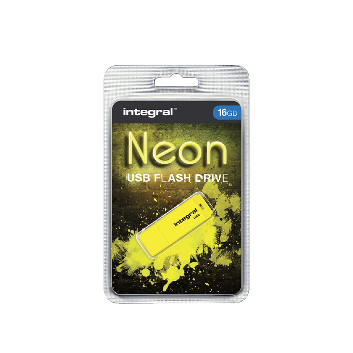 Usb-stick integral fd 16gb neon geel(infd16gbneonyl) - 0