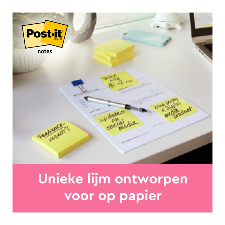 Memoblok 3m post-it 655 76x127mm geel 16+4 gratis(655y20) - 3
