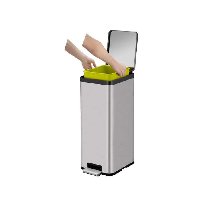 Eko Ecomaid, pedaalemmer, 30 liter, grijs mat RVS, VB 913930 - 2
