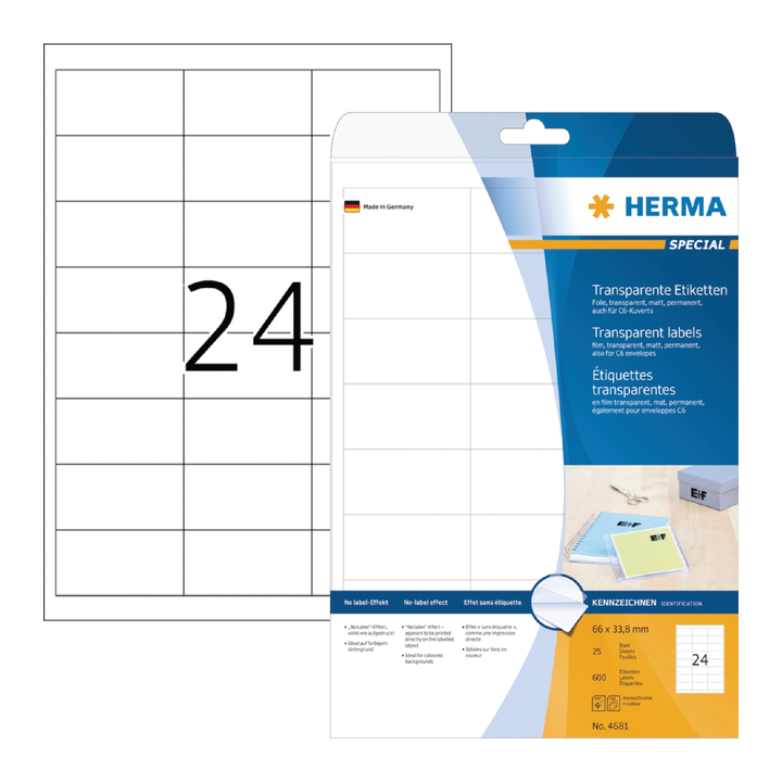 Etiket herma superprint 4681 66x33.8mm tr 600st - 0