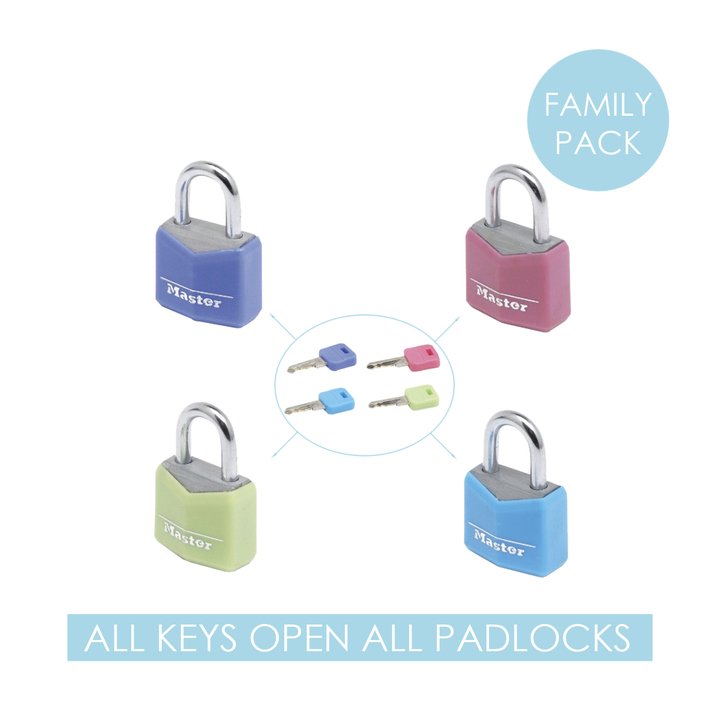 Hangslot masterlock 4 assorti alu 20mm(9120eurqcolnop) - 1