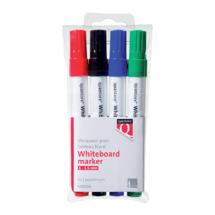 Viltstift quantore whiteb rond 1-1.5mm assorti - 0