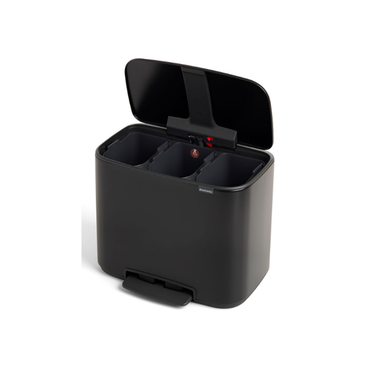 Brabantia, pedaalemmer, 3x11 liter, mat zwart, VB 121104 - 1