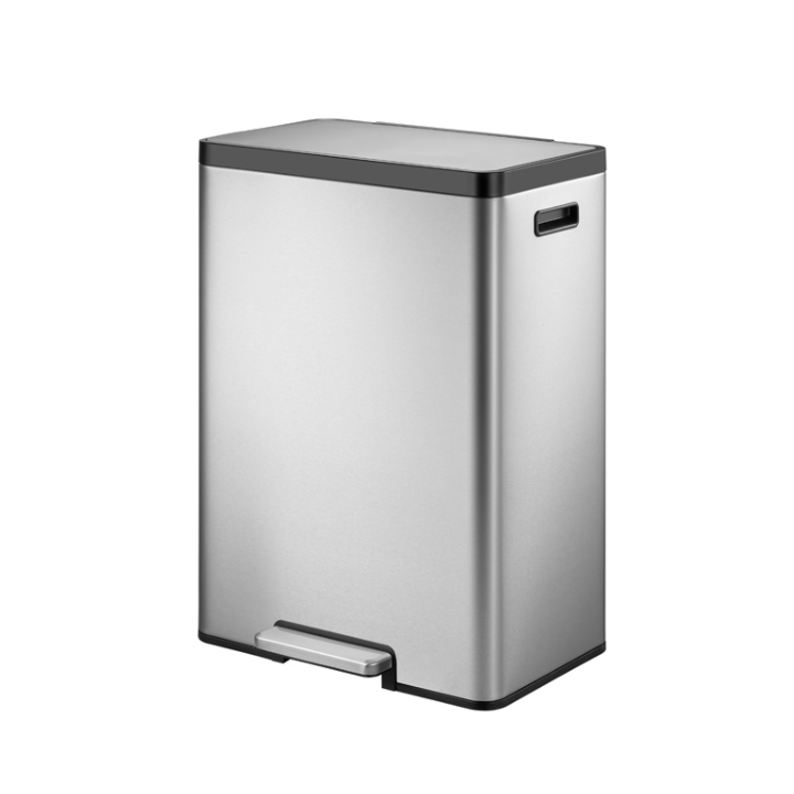 Ecocasa II, pedaalemmer, 2x20 liter, mat RVS, VB 913840 - 0
