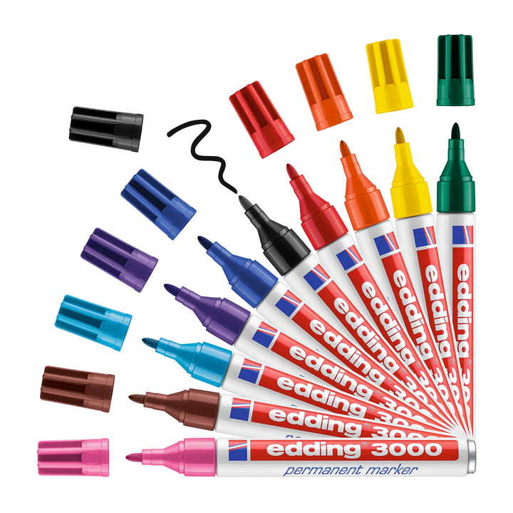 Edding 3000, permanent marker, 1.5-3mm rond, zwart - 3
