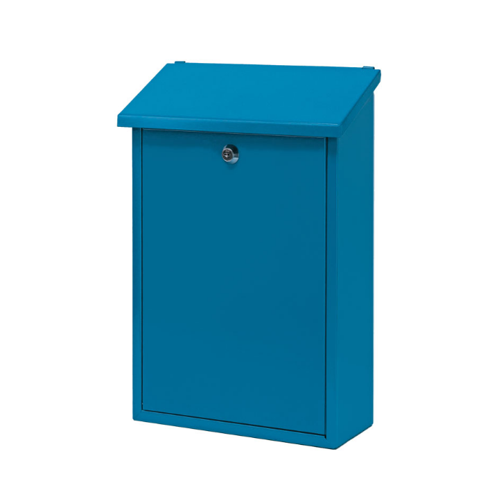 Wandbrievenbus Toledon, 270x120x400 mm, blauw, VB 440070 - 0