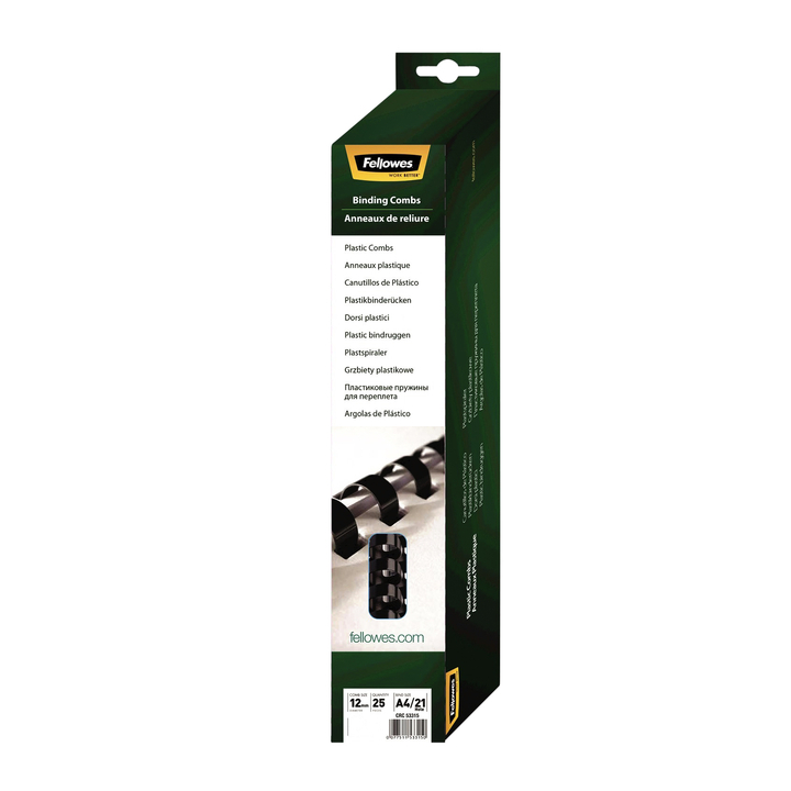 Bindrug fellowes 12mm 21r zwart - 0