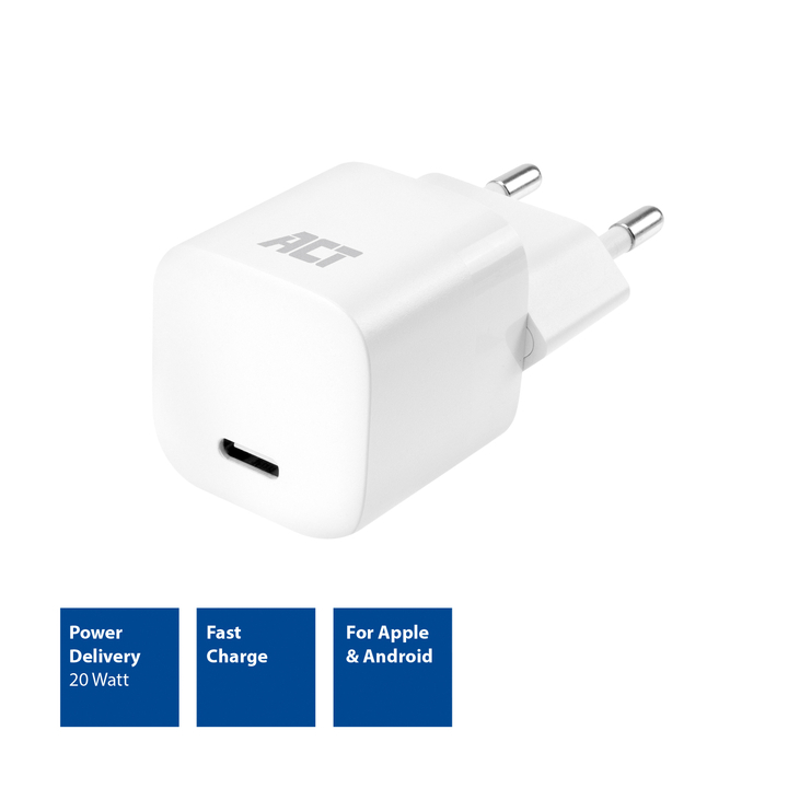 Oplader act compact met power 20w iphone 12 13 wit(ac2120) - 2