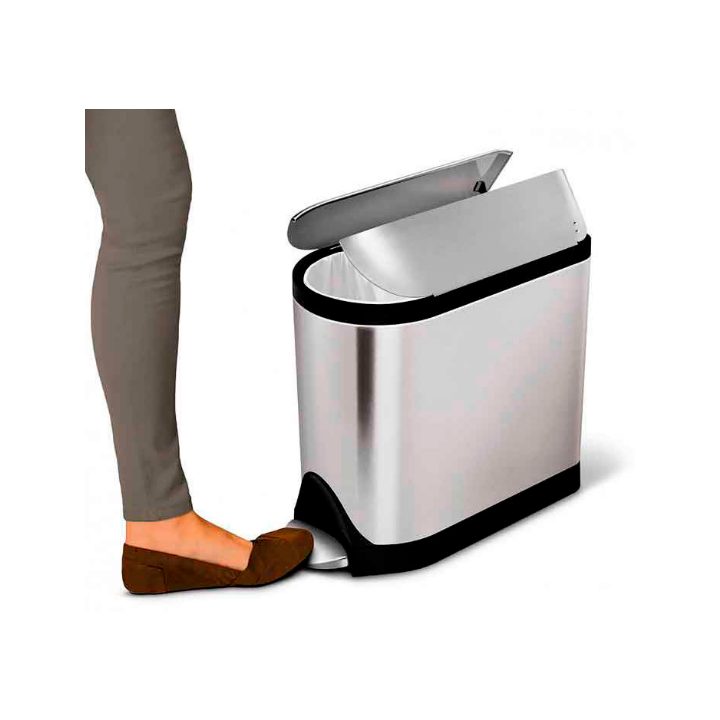 Simplehuman Butterfly, pedaalemmer, 10 liter, mat RVS, VB 016665 - 1
