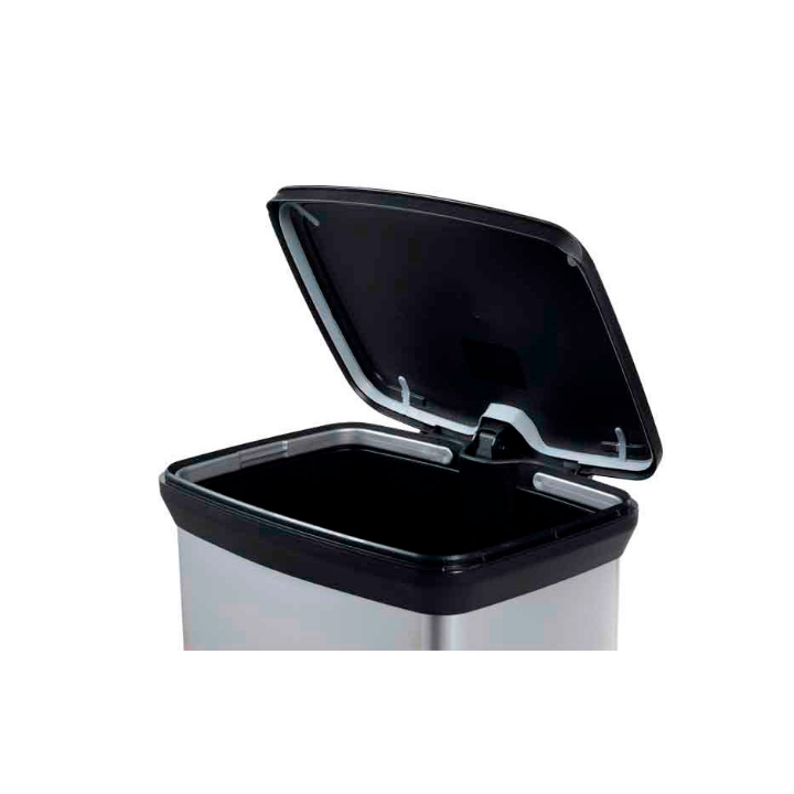 Decobin | Pedaalemmer | 50 Liter | Zilver/Zwart | VB 162005 - 1