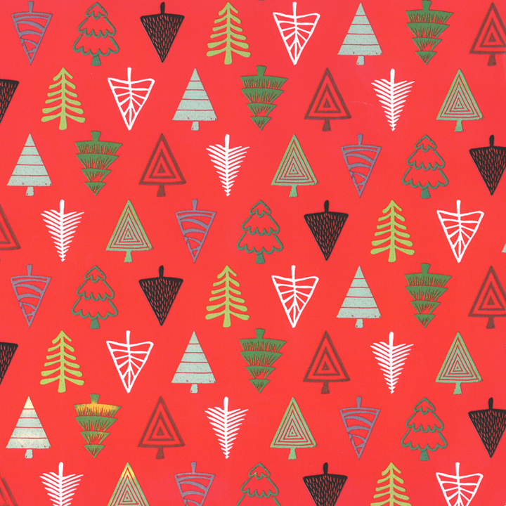 Cadeaupapier Kerst, 30cm x 200 meter, D082, rood - 0