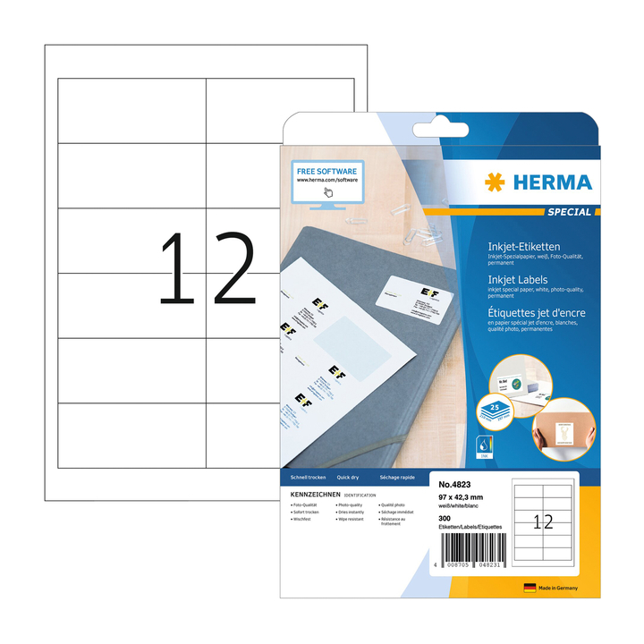 Etiket herma inkprint 4823 96.5x42.3mm 300st - 0