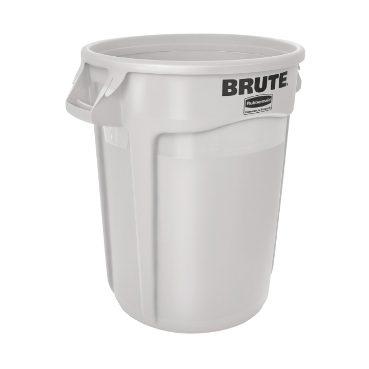 Rubbermaid Brute, ronde afvalbak, 121 liter, wit, VB 002632 - 0