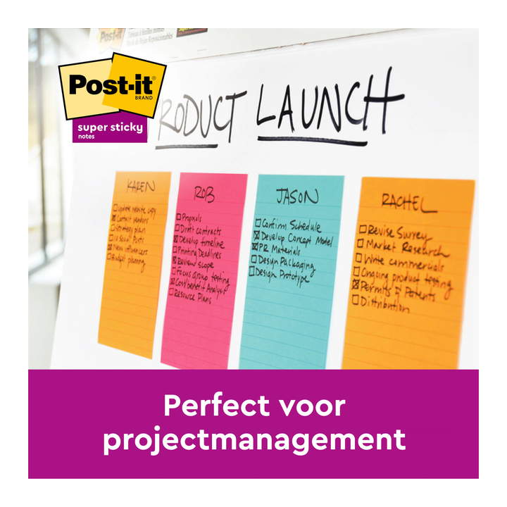 Memoblok 3m post-it 584 127x203mm ss lijn ass kl(5845suc) - 1