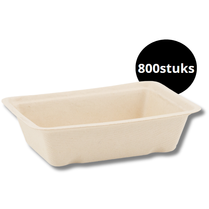 Snackbakje, suikerriet, A7, 123x93x32mm (800 stuks) - 0