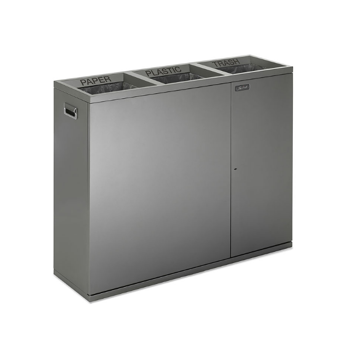 Janibell, afvalscheidingsstation, 3x75 liter, zilver, VB 002089 - 0