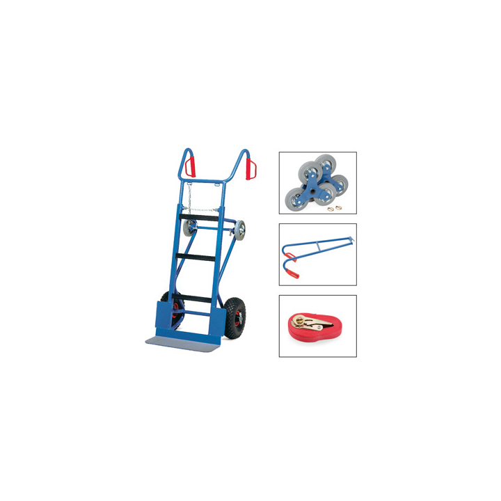 Apparaten steekwagen, 190x550mm Draagverm. 400kg Luchtbanden - 0