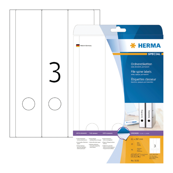 Rugetiket herma superprint 5135 297x61.mm 75st - 0