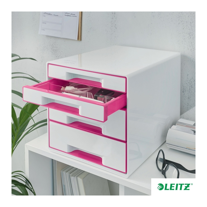 Ladenbox leitz wow 4 laden wit/roze(52132023) - 3