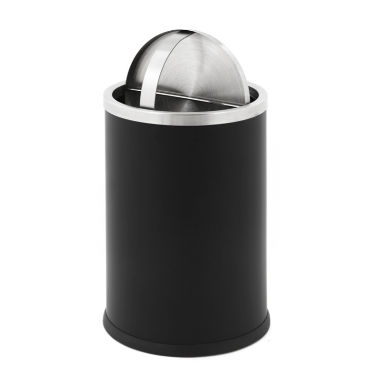 Ronde papierbak met swingdeksel, 10 liter, zwart, VB 650149 - 2