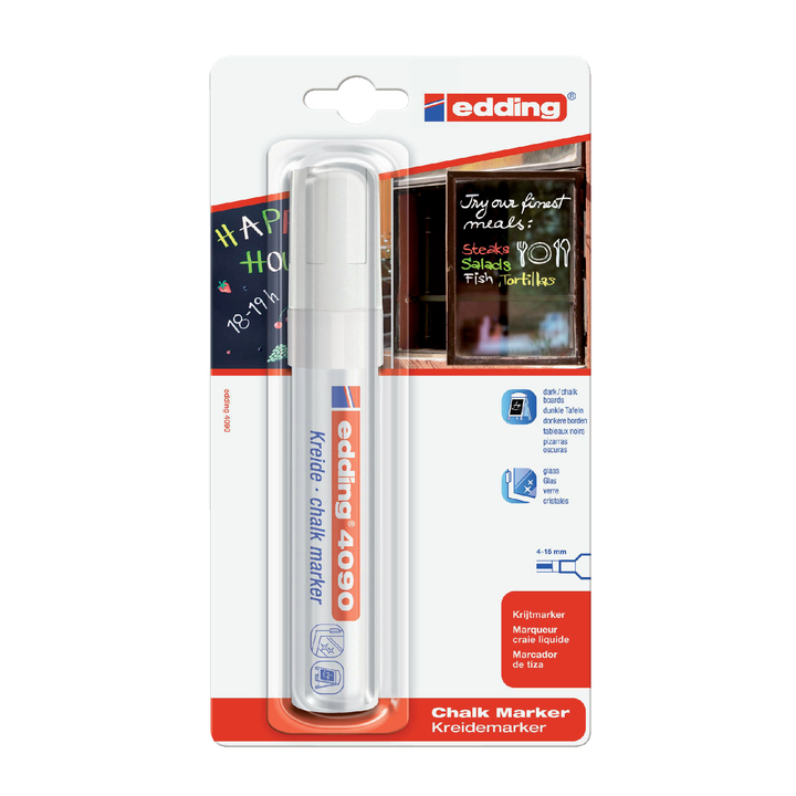 Viltstift edding 4090 window schuin 4-15mm wit - 0