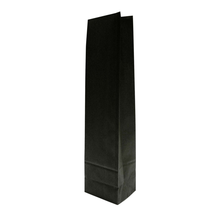 Wijnfleszakken, 10/8x41cm, kraft zwart (50 stuks), FSC - 0