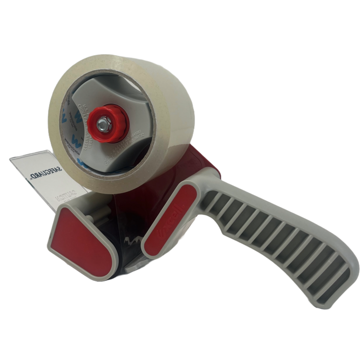 Dozensluiter / tape dispenser, 50mm x 66 meter, voorzien van rem & versterkt mes - 0