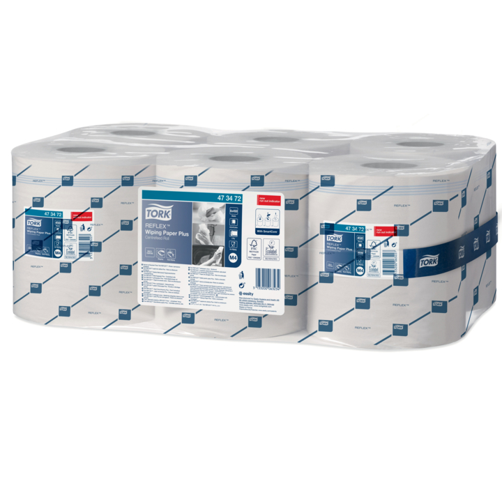 Tork Reflex Advanced | Midi Poetsrol | 151 Meter | 2-Laags | Recycled | M4 | Wit | 473472 (6 stuks) - 2