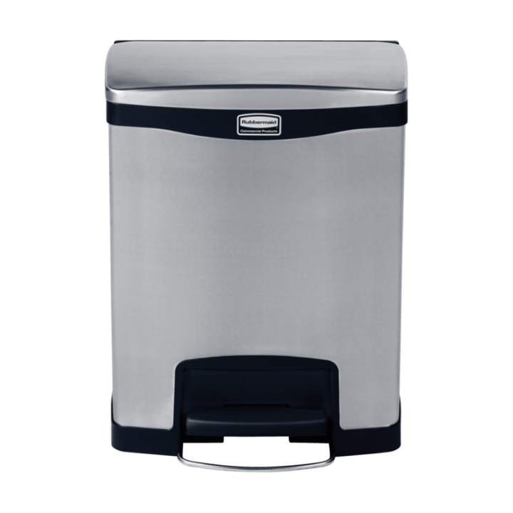 Rubbermaid, pedaalemmer, 30 liter, mat RVS/zwart, VB 224627 - 1