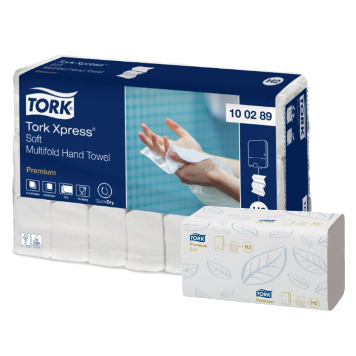 Tork Premium | Interfold Papieren Handdoekjes | 25,5x21,2cm | 2-Laags | H2 | Wit | 100289 (3.780 stuks) - 0