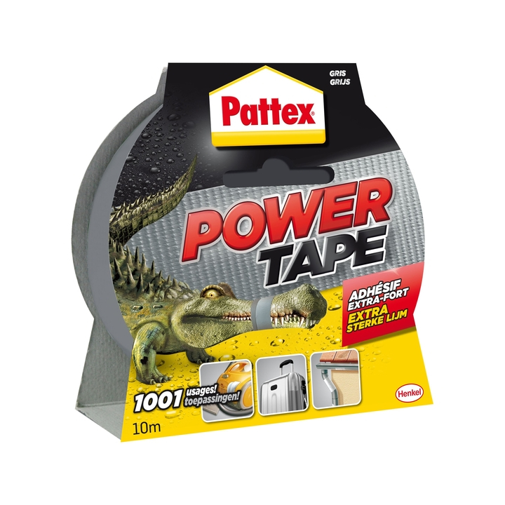 Plakband pattex power tape 50mmx10m grijs - 0