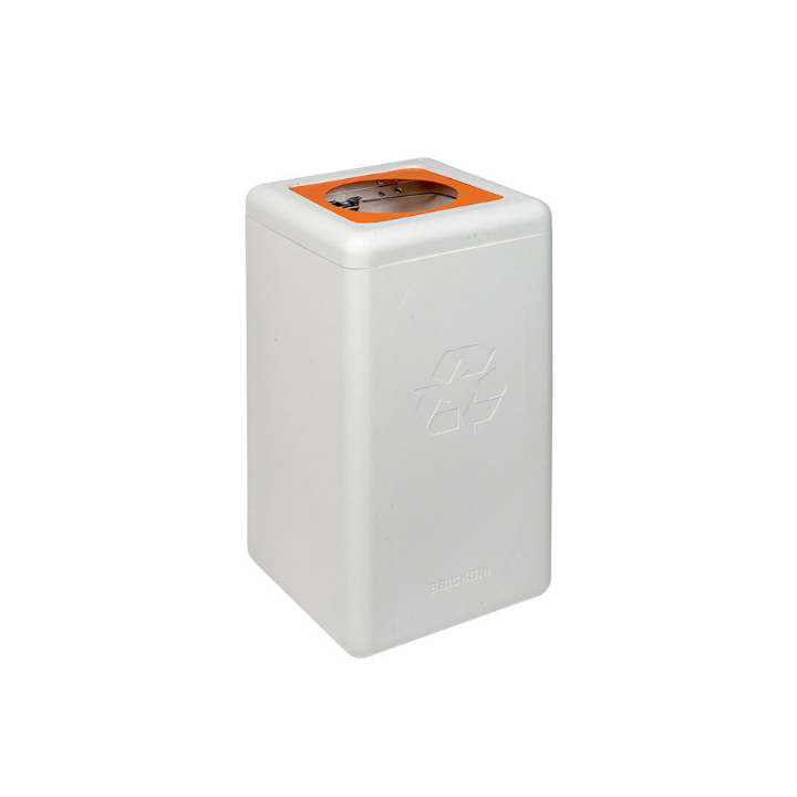 Brickbin, modulaire afvalscheidingsbak, 65 liter, wit, VB 192410 | plastic - 0