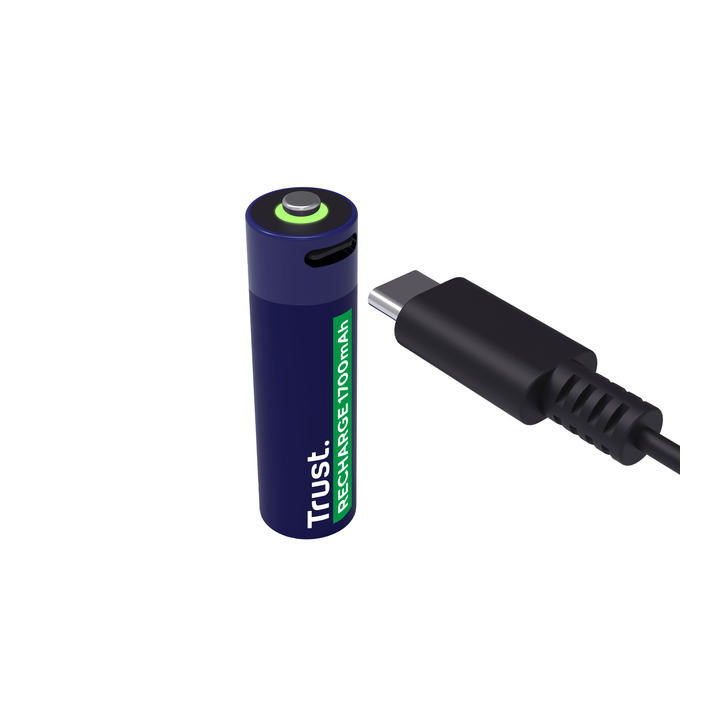 Batterij trust usb-c oplaadbaar aa 2 stuks(8713439255843) - 1