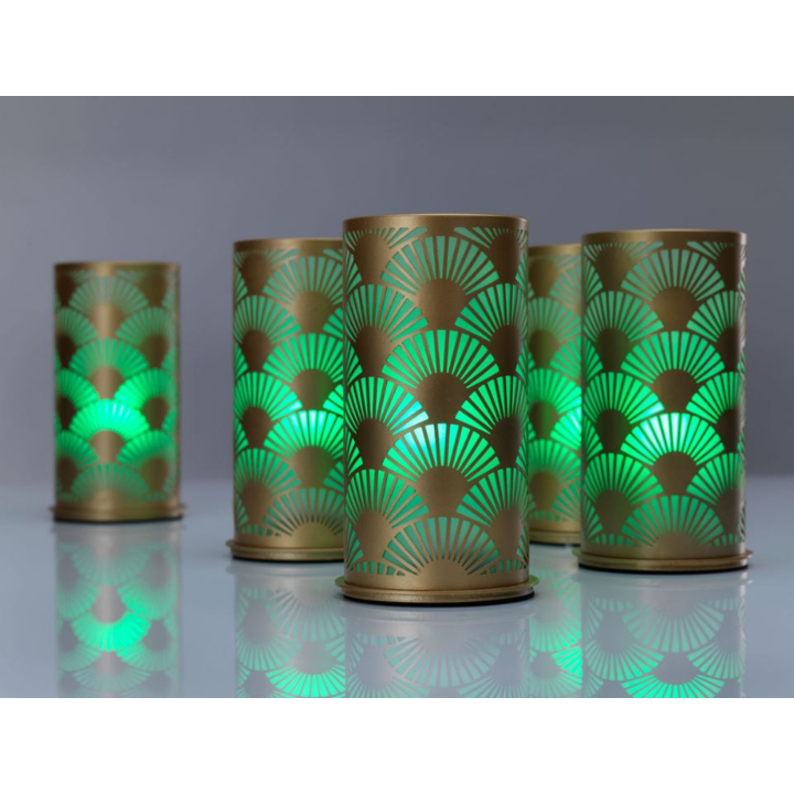 Duni | LED Lamphouder | 140x75mm | Kandelaar Peacock Gold | 181015 (4 stuks) - 1