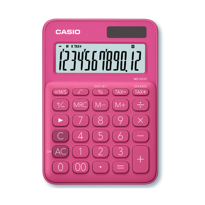 Rekenmachine casio ms-20uc rood(ms20uc-rd) - 0